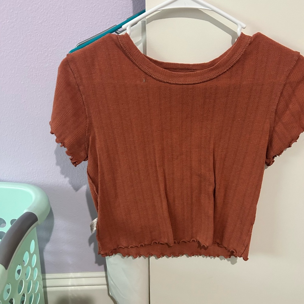 orange crop top